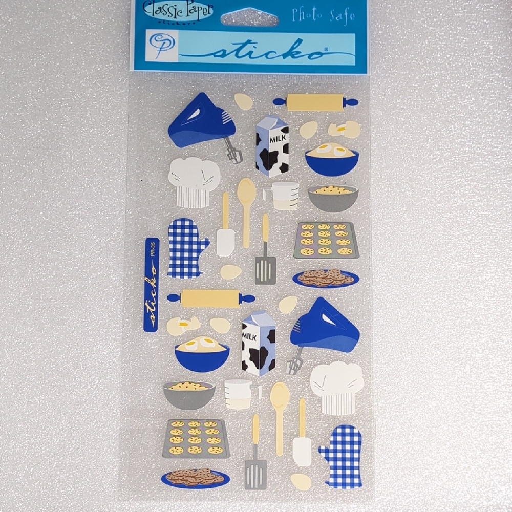 🏵️Sticko Kitchen Cooking Stickers In Blues And Whites